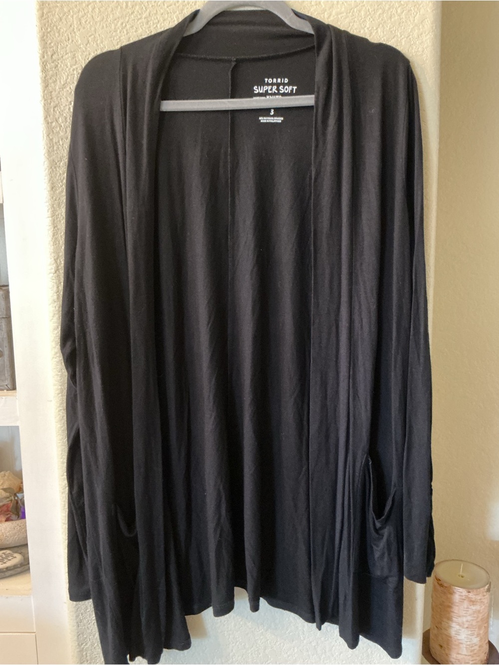 torrid Black Open-Front Super Soft Knit Cardigan 3X
